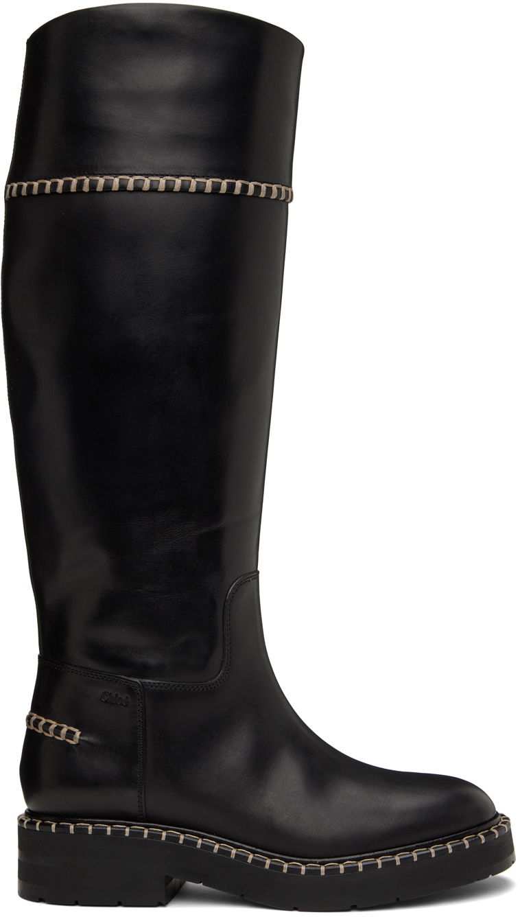 Кросівки та взуття CHLOÉ Chloé Noua Knee-High Boots чорний | CHC22W72379