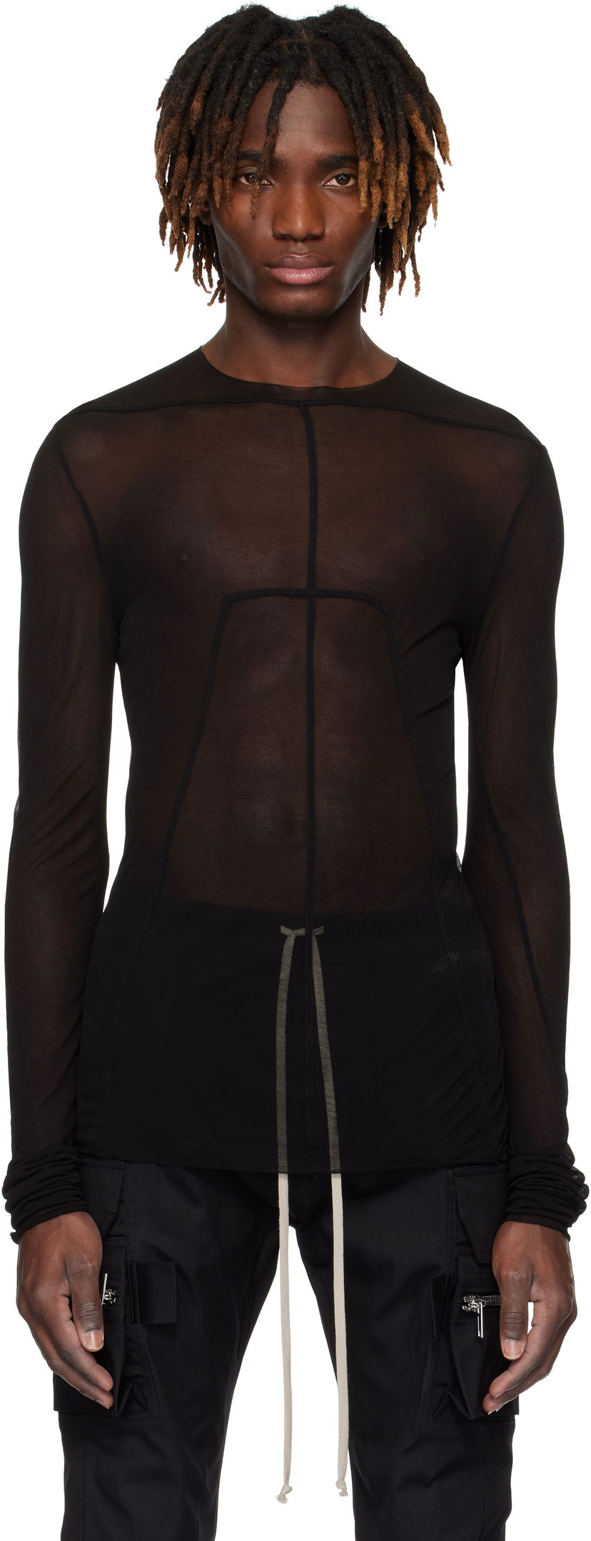 Футболка Rick Owens Rick Owens Hollywood Edfu Mesh T-Shirt чорний | RU01E5271 JCR