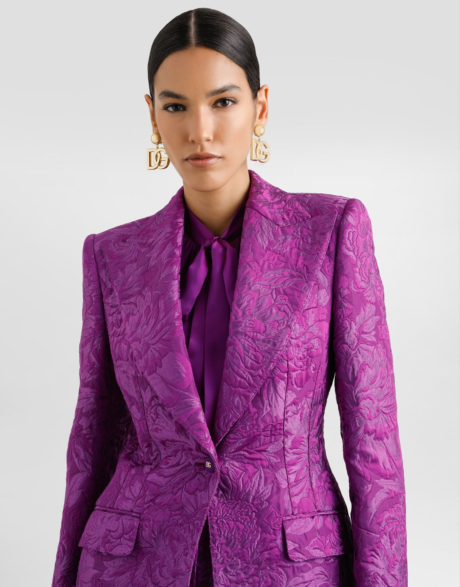 Куртка Dolce & Gabbana Dolce & Gabbana Turlington Brocade Jacket Фіолетовий | F29UCTHJMQOF0571, 1