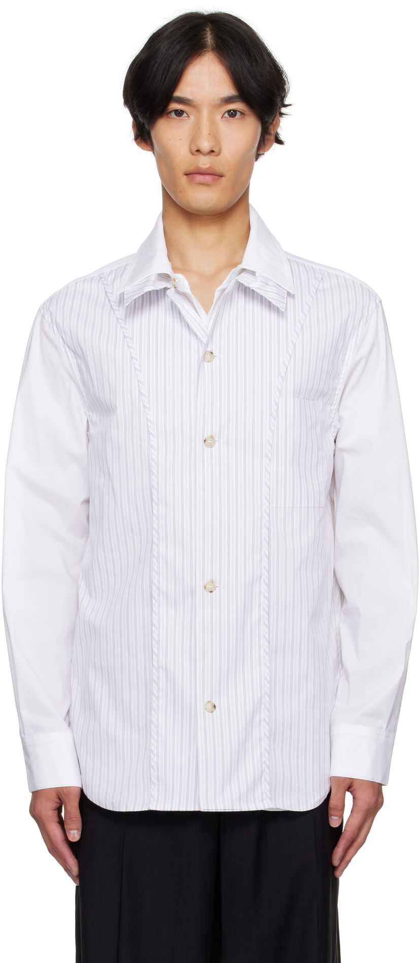 Сорочка Andersson Bell Andersson Bell Open Collar Layered Shirt білий | atb1341m
