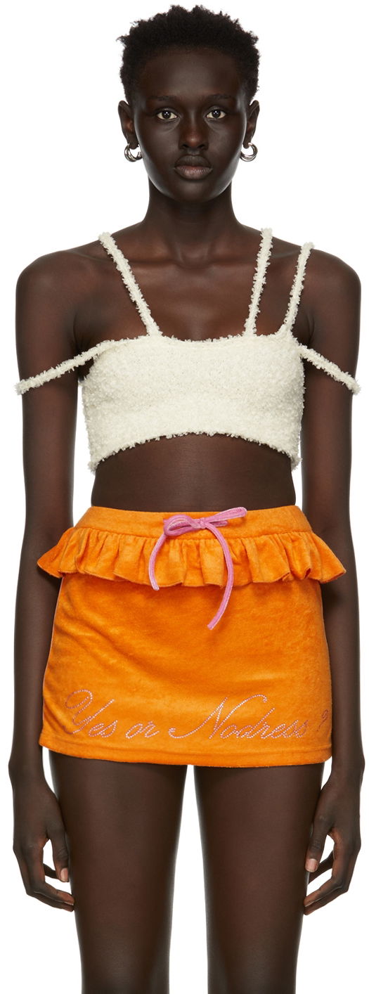 Безрукавка GUIZIO Guizio Bouclé Strap Tank Top білий | DGS21K820