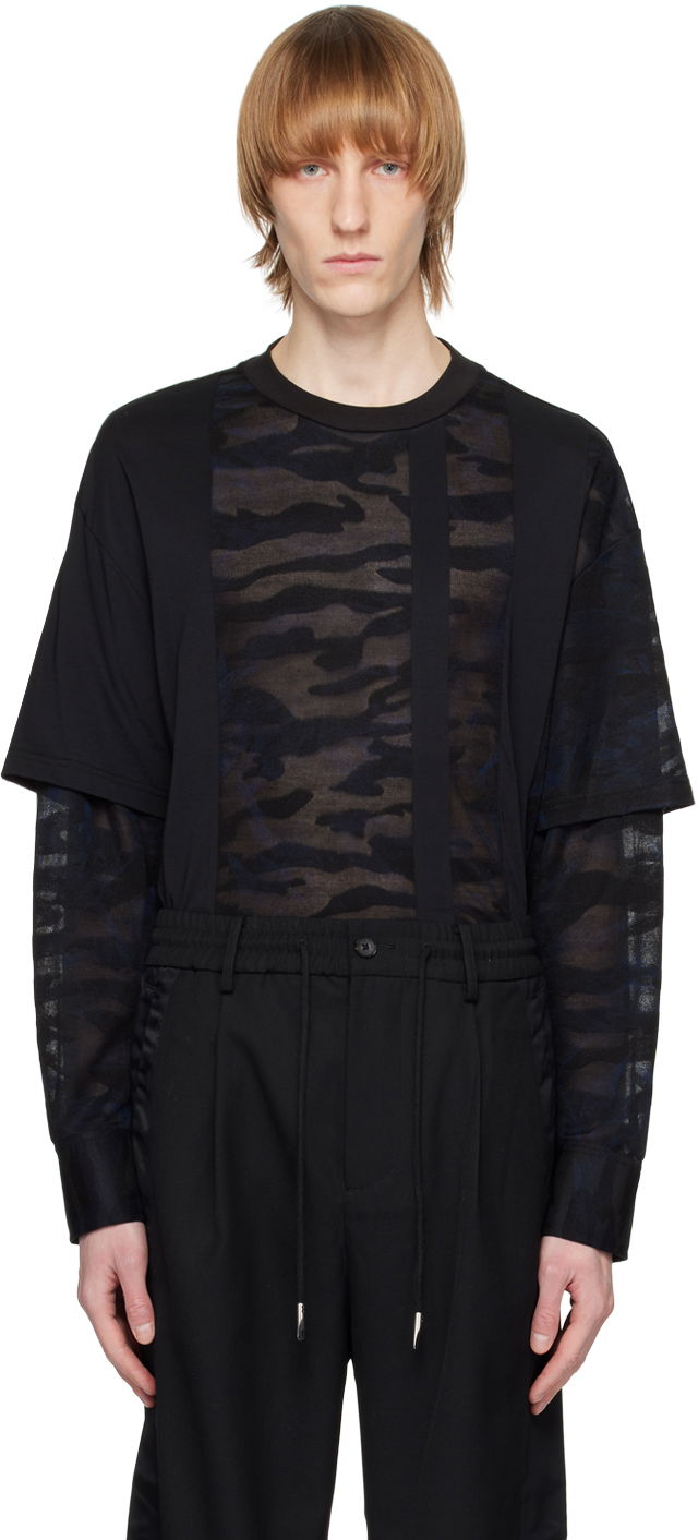 Футболка Feng Chen Wang Feng Chen Wang Camouflage Layered T-Shirt чорний | FMS15SS05