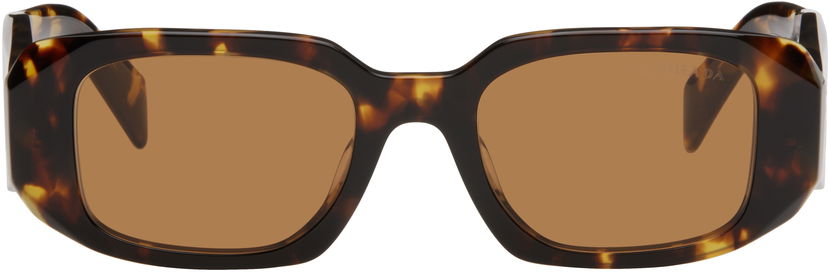Сонцезахисні окуляри Prada Rounded Rectangle Acetate Sunglasses Коричневий | 0PR 17WSF 8056597753647