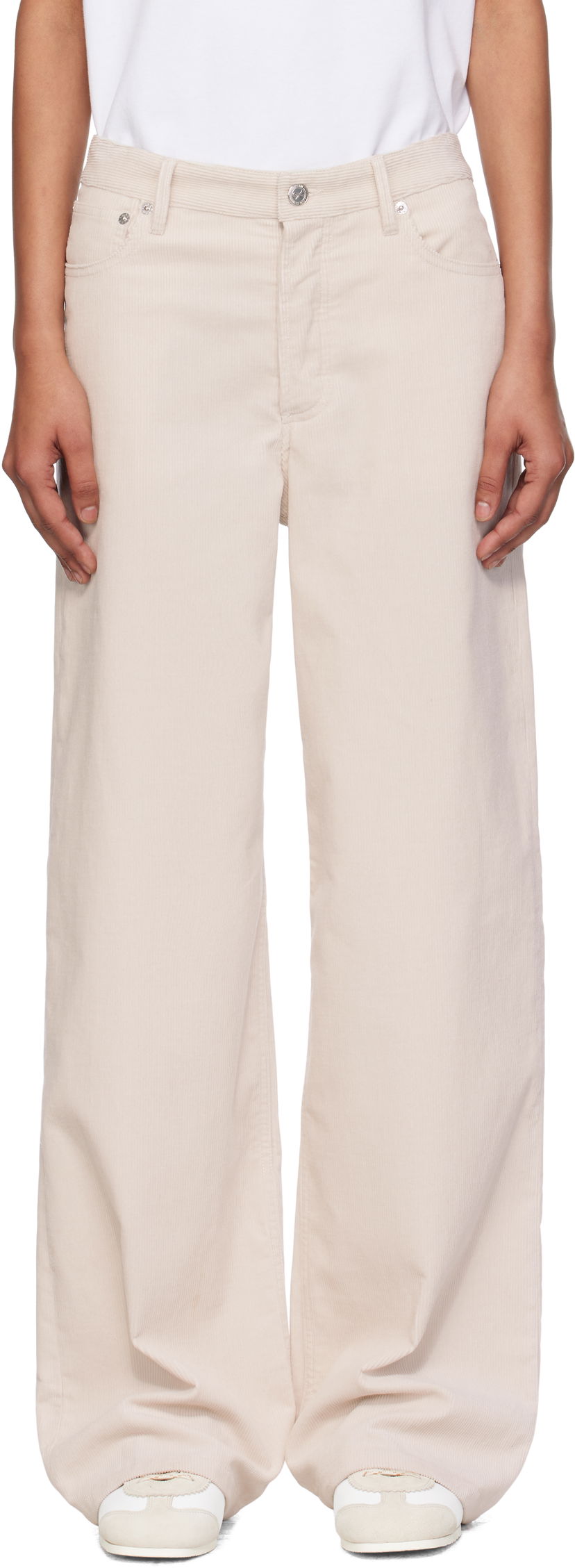 Штани A.P.C. A.P.C. Elisabeth Wide-Leg Corduroy Trousers бежевий | COHHO-F09181