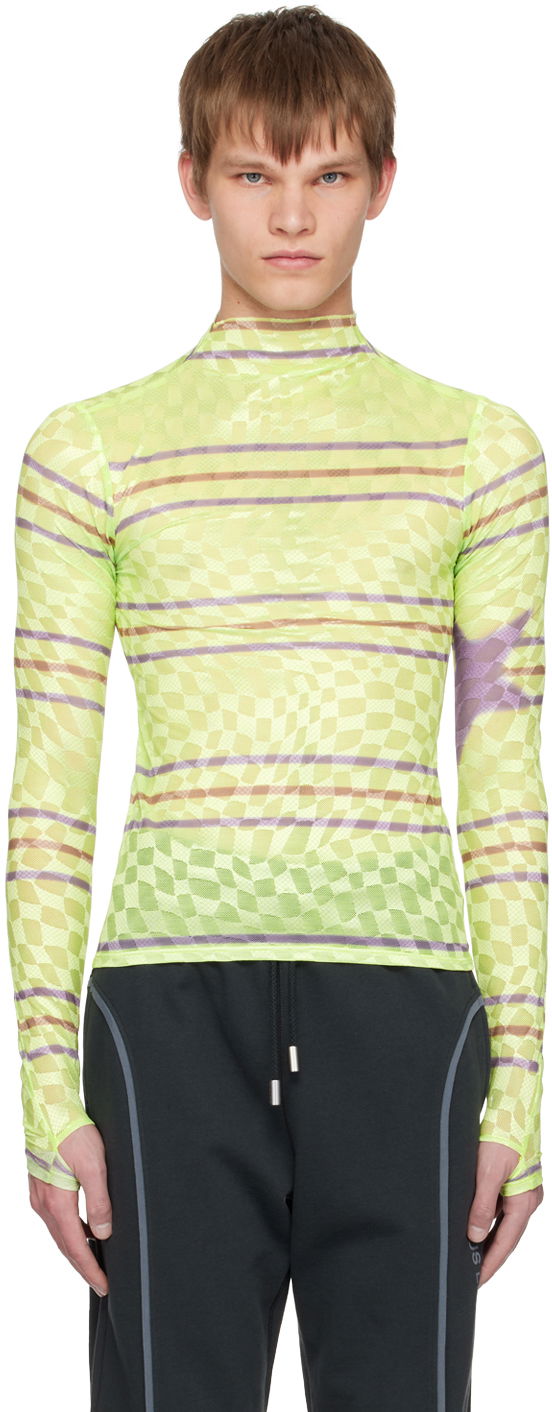Футболка Collina Strada Collina Strada Checkered Turtleneck Top Зелений | XX3221