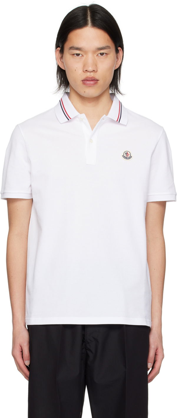 Сорочка поло Moncler White Patch Polo білий | J10918A0002189A16