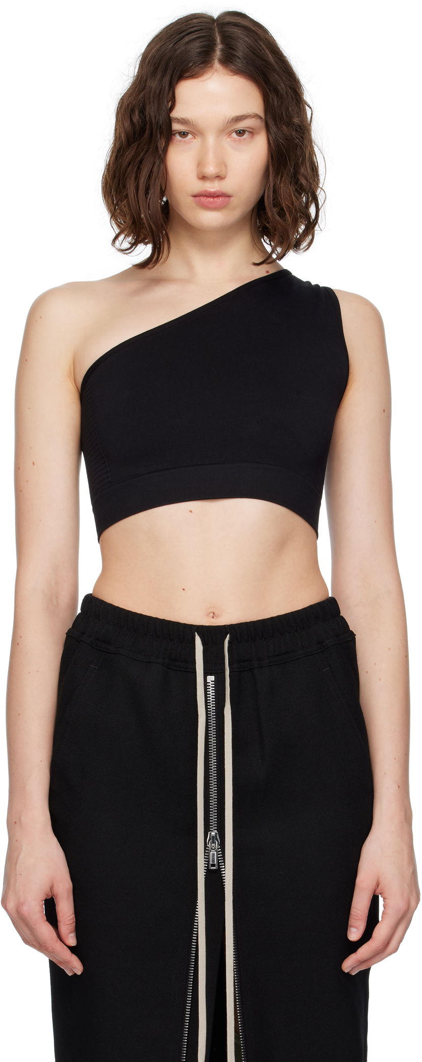 Бюстгальтер Rick Owens Rick Owens Athena One-Shoulder Sport Bra чорний | RP02E4692 KSP