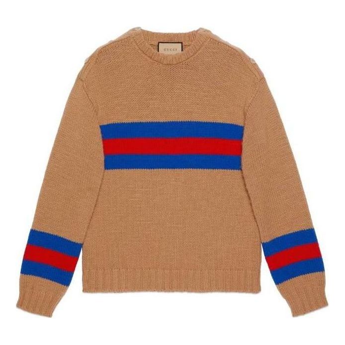Cветр Gucci Wool Mohair Sweater With Web Коричневий | 750841-XKDF2-2032, 0