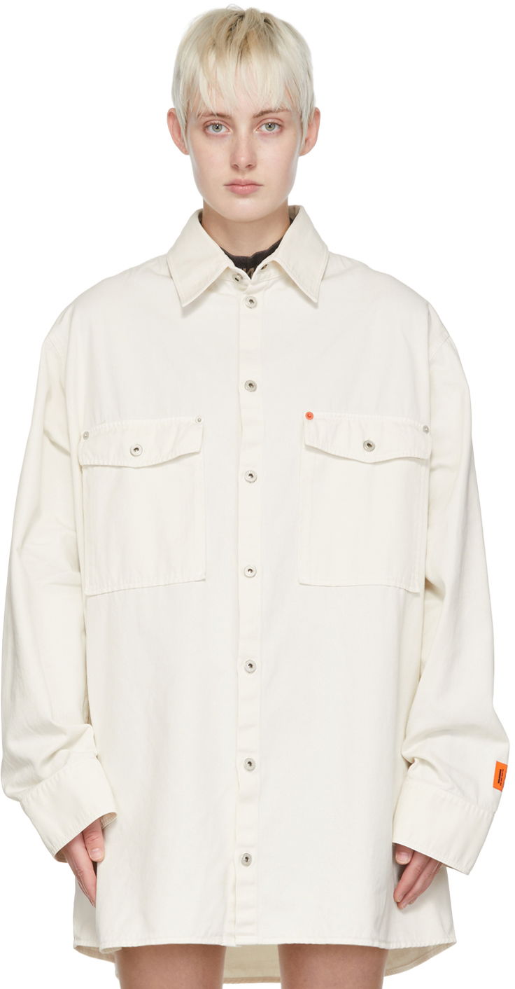 Сорочка HERON PRESTON Heron Preston Cotton Oversized Shirt білий | HMGA031S22FAB0010300