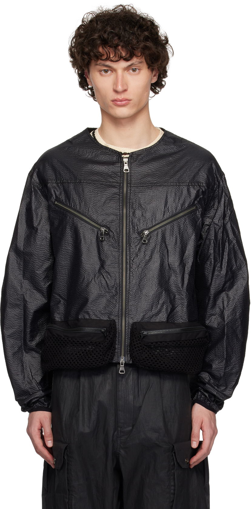 Куртка бомбер Andersson Bell Andersson Bell Convex Collarless Bomber Jacket чорний | awa696m