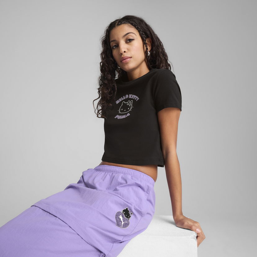 Кроп-топи Puma PUMA X HELLO KITTY AND FRIENDS Women's Cropped T-Shirt чорний | 631613_01