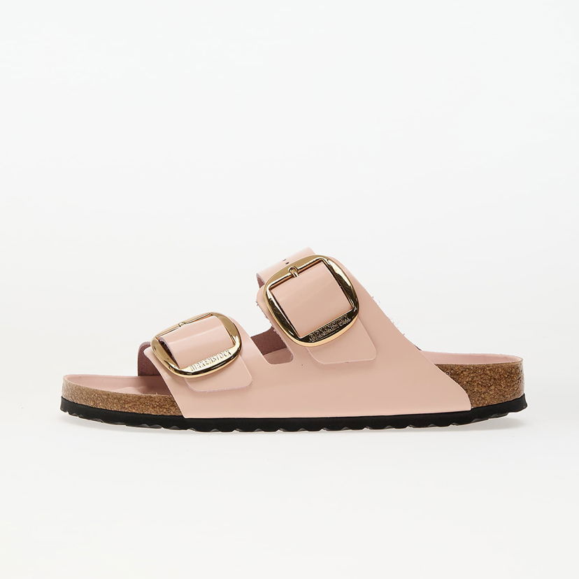 Кросівки та взуття Birkenstock Birkenstock Arizona Big Buckle Natural Leather Patent High-Shine Slides Рожевий | 1029392