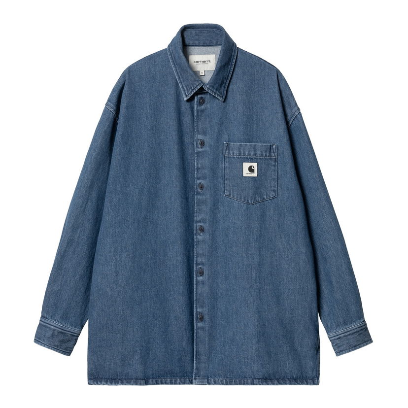 Сорочка Carhartt WIP Stone Washed Denim Shirt Jacket Синій | I033775_6
