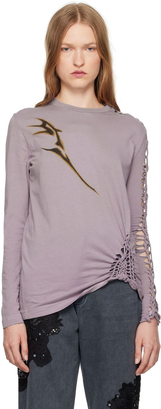 Футболка Collina Strada Collina Strada Tosh Long Sleeve T-Shirt Фіолетовий | XX3377