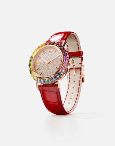Годинник Dolce & Gabbana Dolce & Gabbana Iris Rose Gold Watch with Multi-Colored Gems and Diamonds Червоний | WWLB2GXA0XAR3723, 2