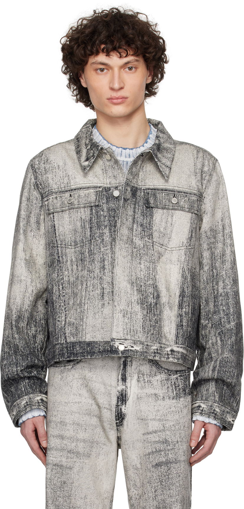 Куртка Camper CAMPERLAB Paint Print Denim Jacket Сірий | AU00021-001