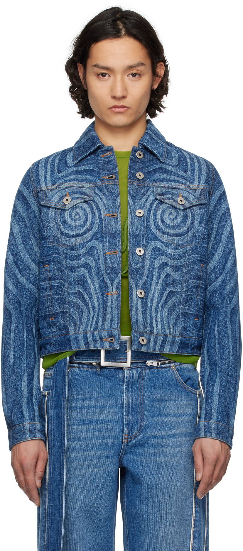 Куртка Jean Paul Gaultier Jean Paul Gaultier Spiral Denim Jacket Синій | 25/34-U-VE114L-D017-5556