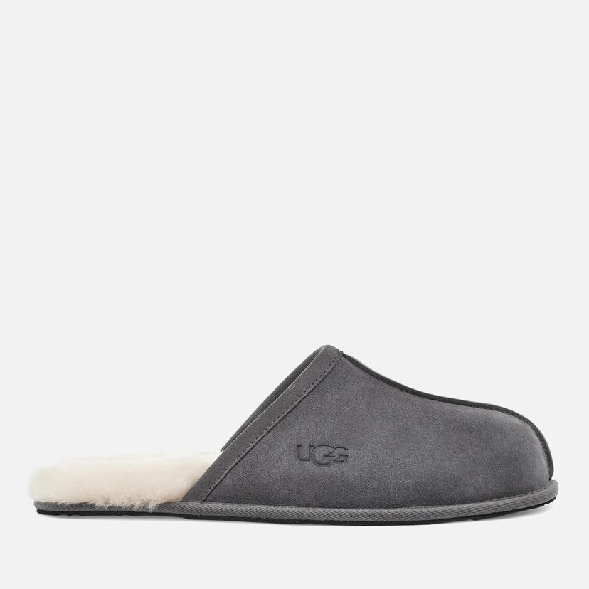 Кросівки та взуття UGG Men's Scuff Suede/Sheepskin Slippers - Dark Grey Сірий | 1101111-DGRY