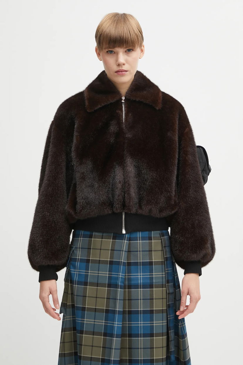 Куртка бомбер Coperni Faux Fur Bomber Jacket Коричневий | COPBL33F9015