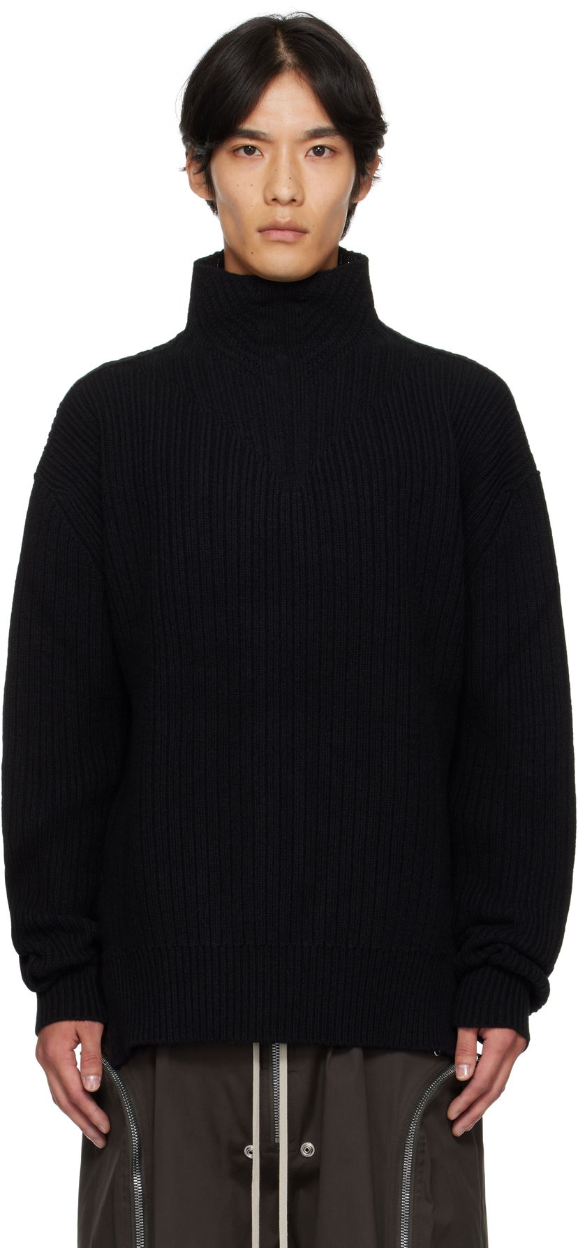 Cветр Rick Owens Rick Owens Concordians Turtleneck Sweater чорний | RU02E1645 KWV