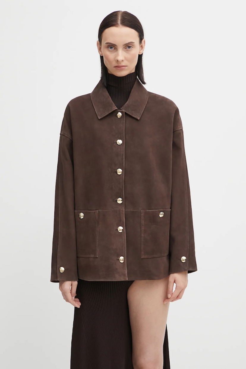 Куртка Anine Bing Anine Bing Luca Oversize Suede Transitional Jacket Коричневий | A.01.11854