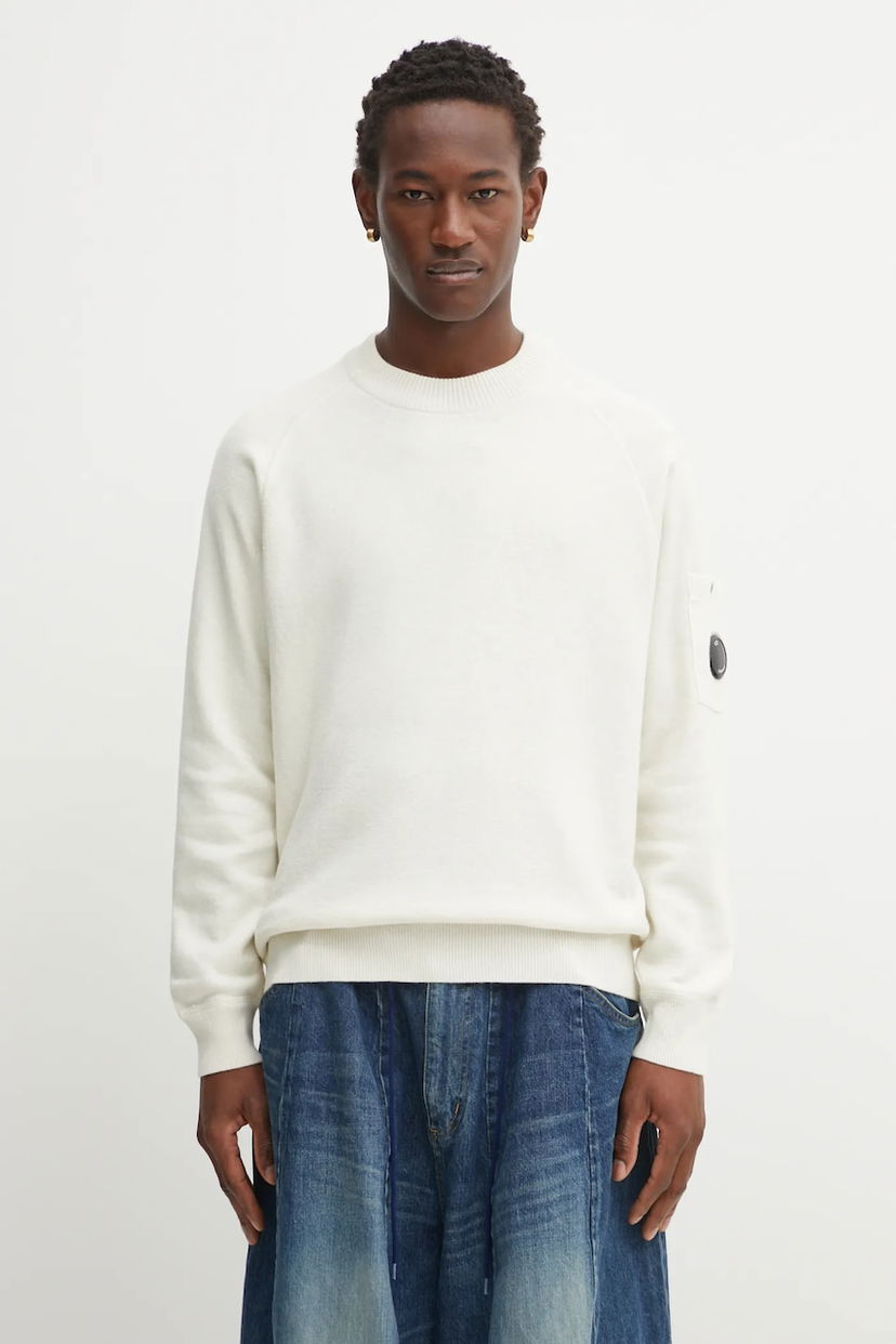 Cветр C.P. Company C.P. Company Wool Blend Sweater білий | 19CMKN198A110468A