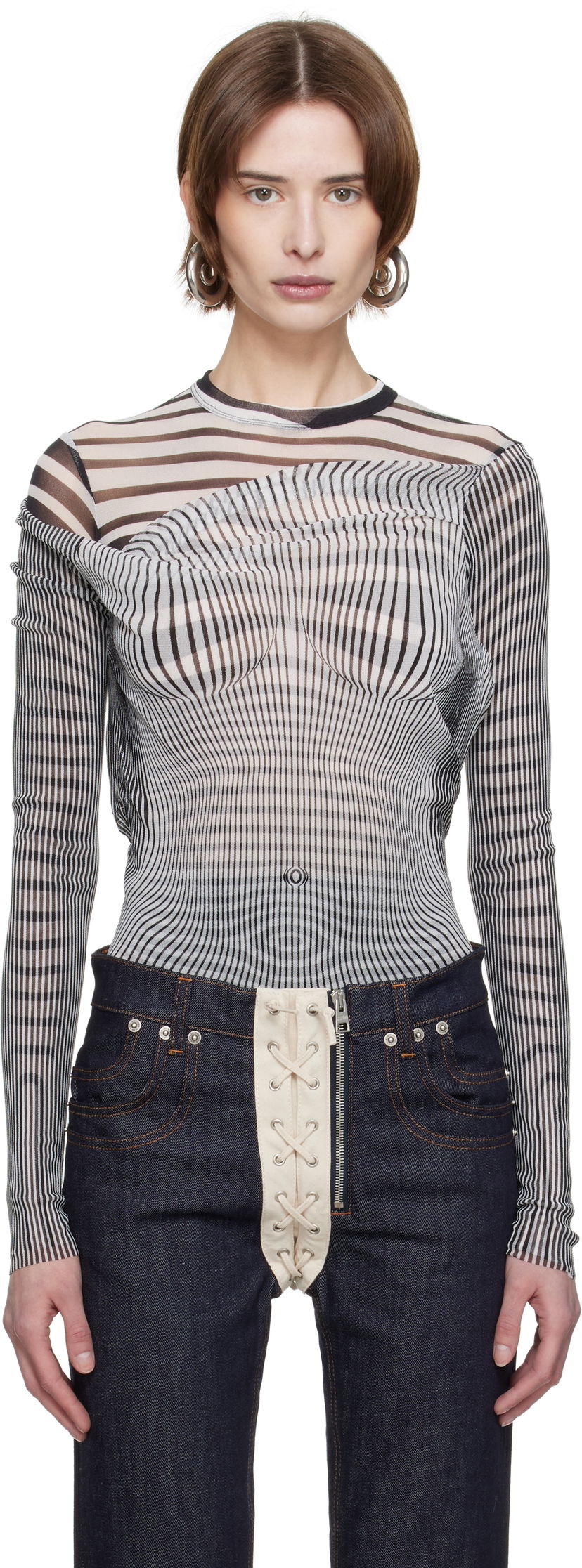 Cветр Jean Paul Gaultier Jean Paul Gaultier Draped Body Morphing Bodysuit Різнокольоровий | 25/33-F-BD061-T578-0100