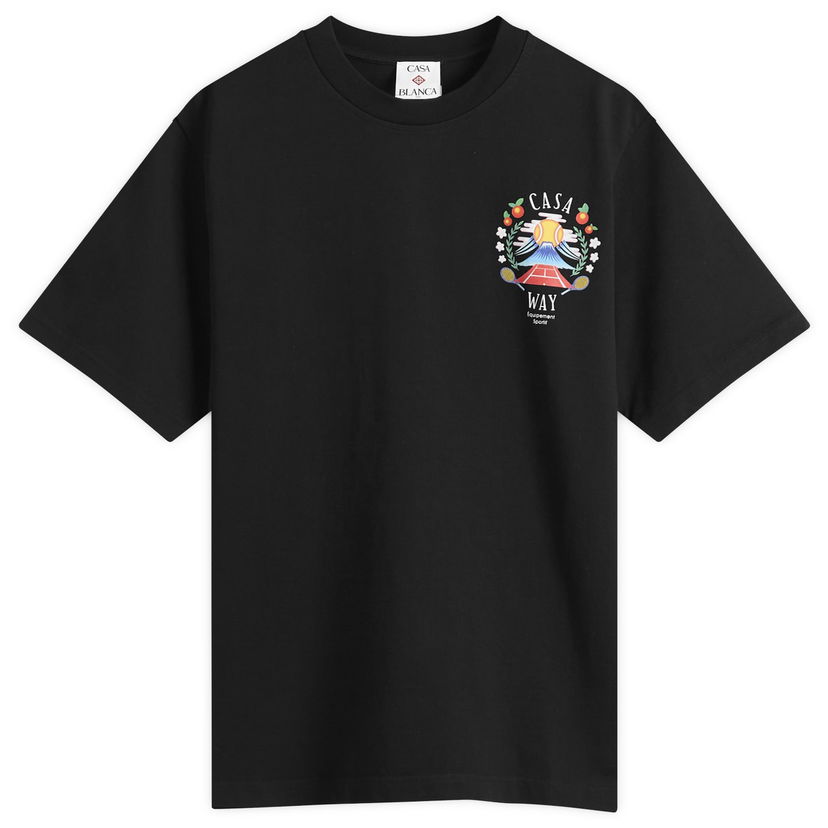 Футболка Casablanca Casablanca Casa Way Mountain Printed T-Shirt, Size Large чорний | MPF25-JTS-001-09
