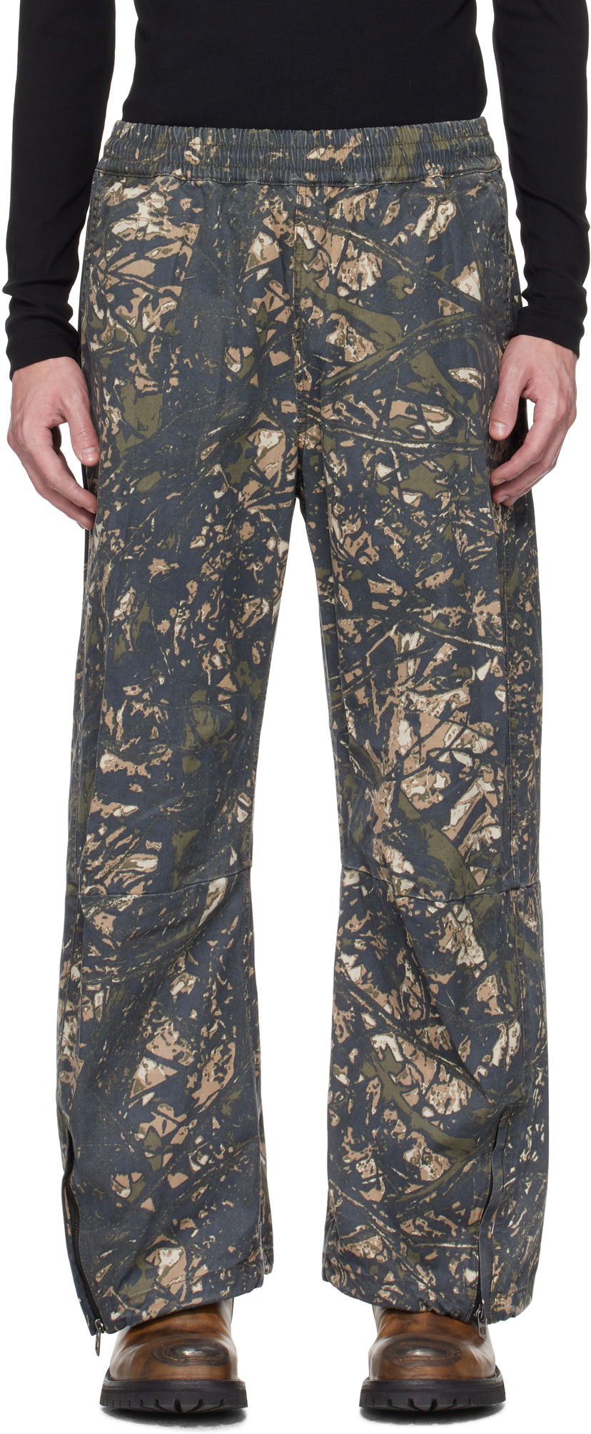 Штани Diesel Diesel P-Lint Camo Print Trousers Зелений | A16667-0ABCG-5AFA