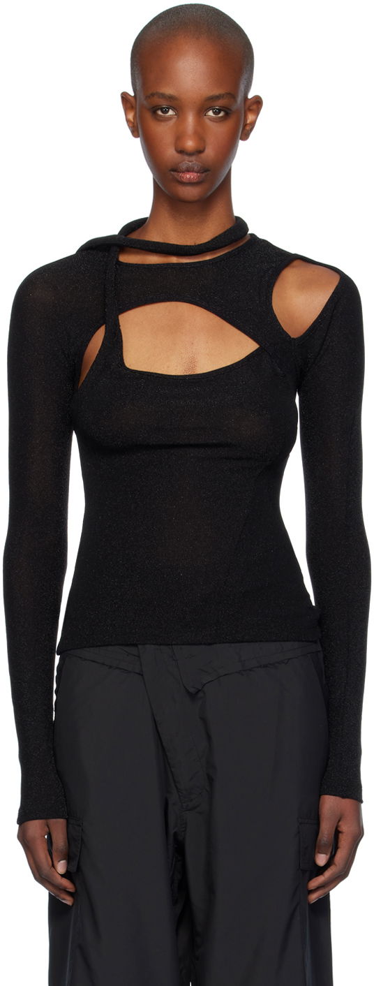 Футболка Ottolinger Ottolinger Layered Cutout T-Shirt чорний | 1040103921