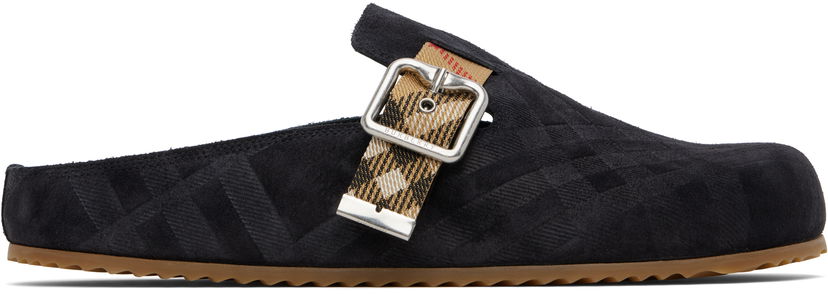 Одяг Burberry Burberry Check Suede Urchin Clogs чорний | 8113394