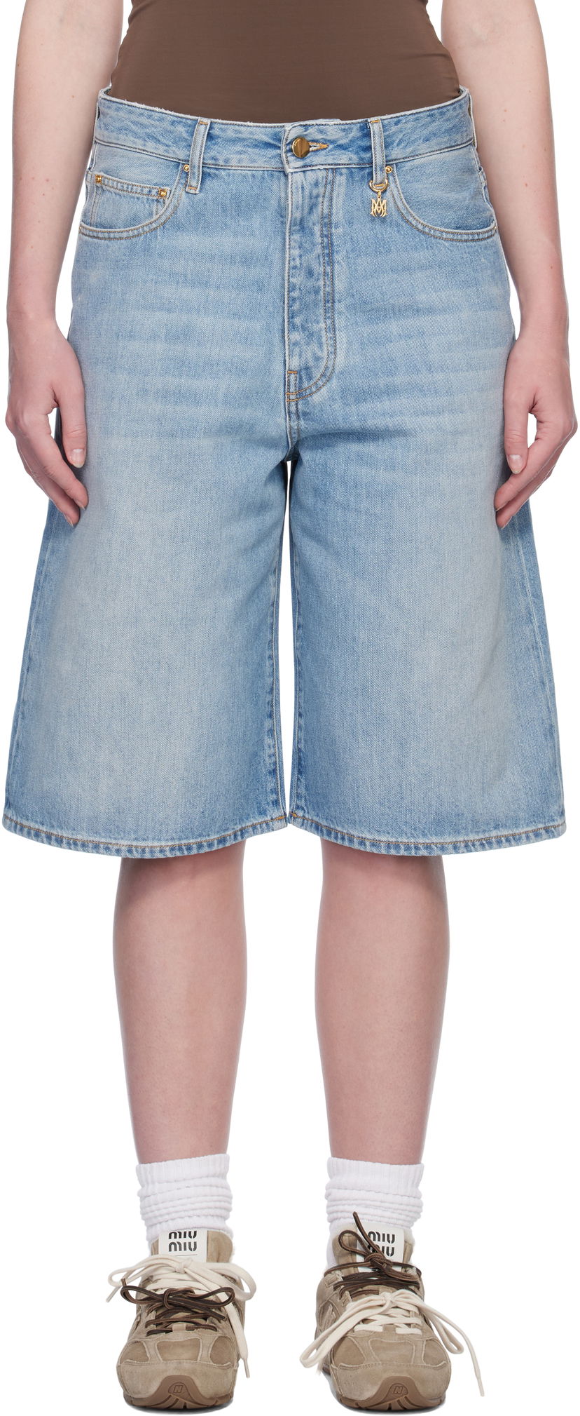 Шорти AMIRI AMIRI Faded Denim Shorts Синій | AWDNSH1006