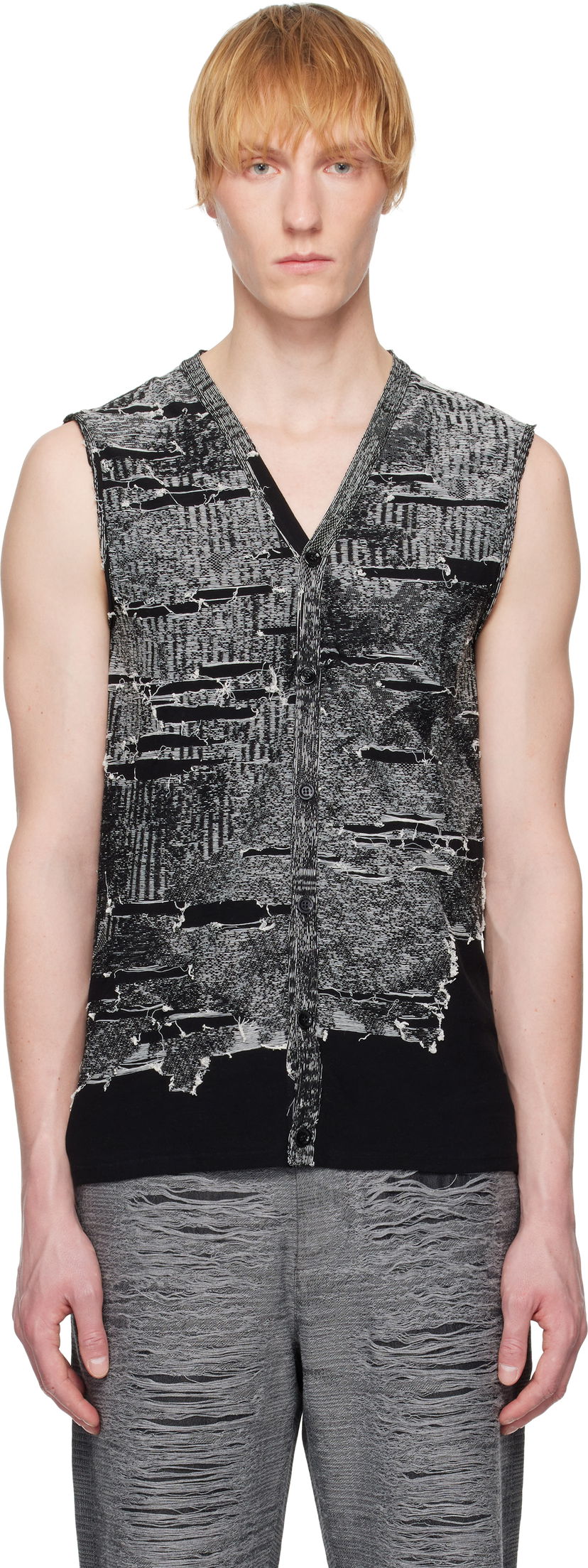 Cветр Diesel Diesel K-Callisto Distressed Knit Vest чорний | A19222-0AFBV-900