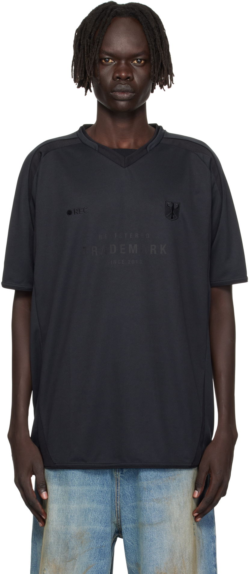 Футболка VETEMENTS Trademark Football Jersey чорний | UH76TR500B