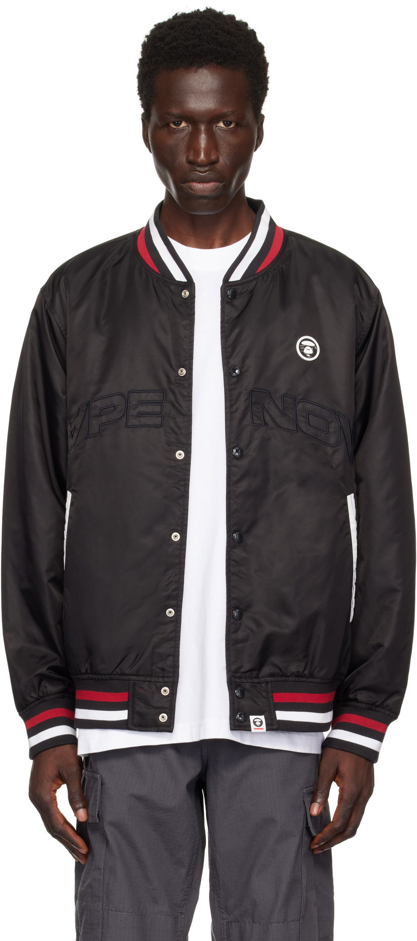 Куртка бомбер AAPE by A Bathing Ape AAPE by A Bathing Ape 'AAPE Now' Bomber Jacket чорний | AAPJKM7656XXNBKX