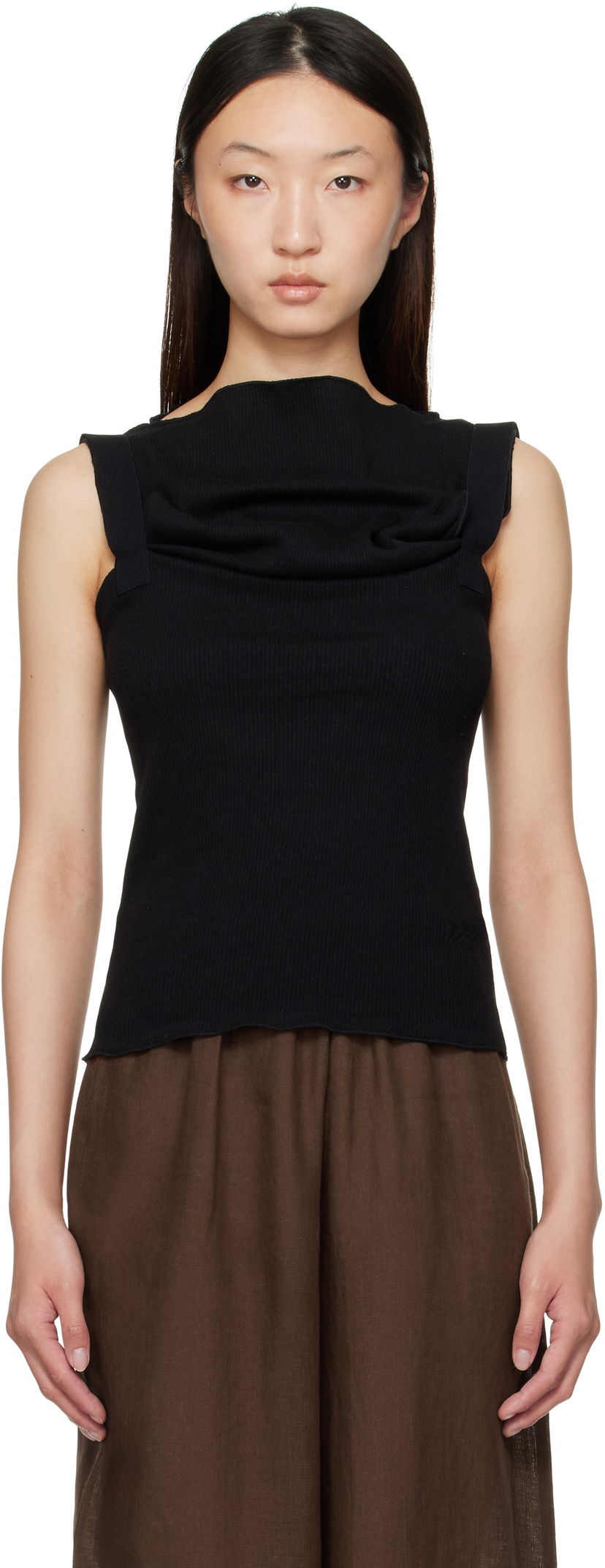 Безрукавка Baserange Baserange Lud Cowl Neck Sleeveless Top чорний | TTLT-RCR-AU25