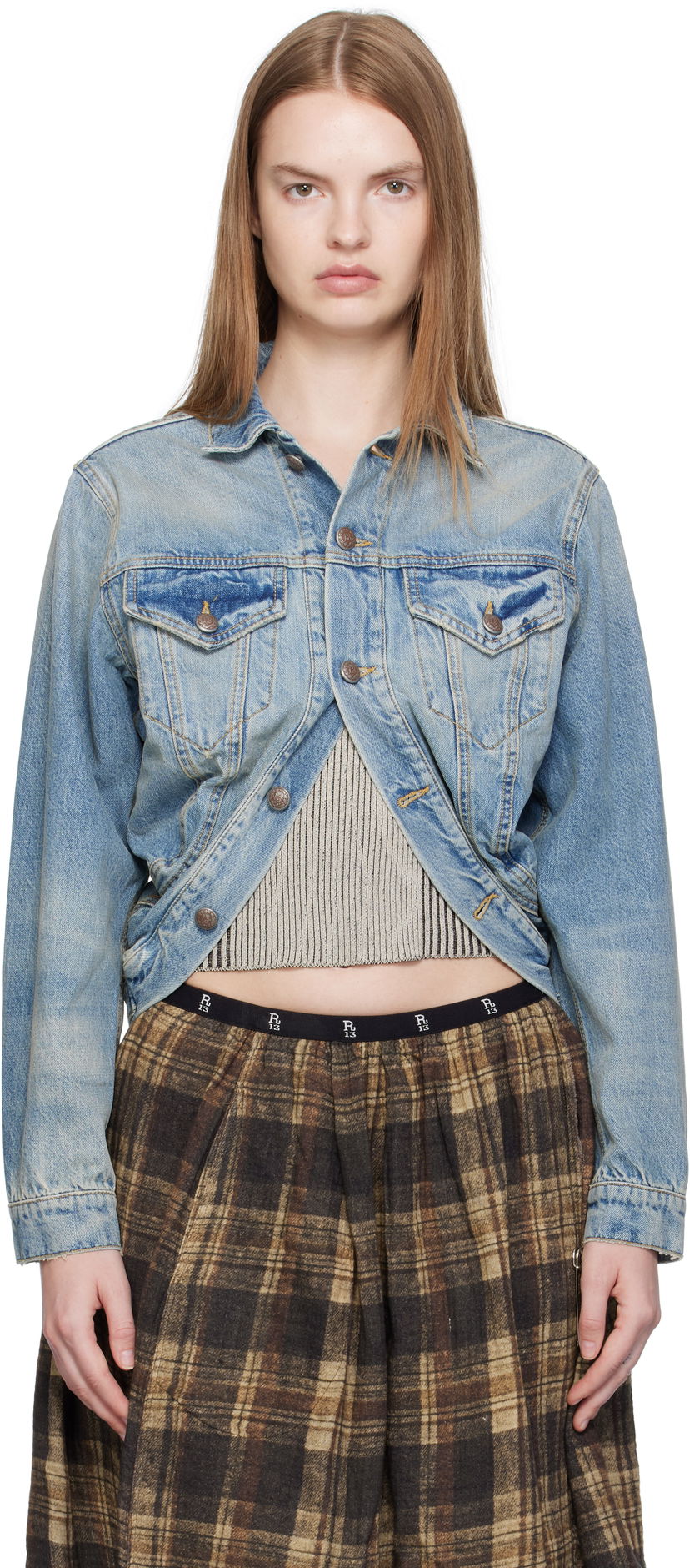 Куртка R13 R13 Wrap Around Trucker Jacket Синій | R13WD182-D343A