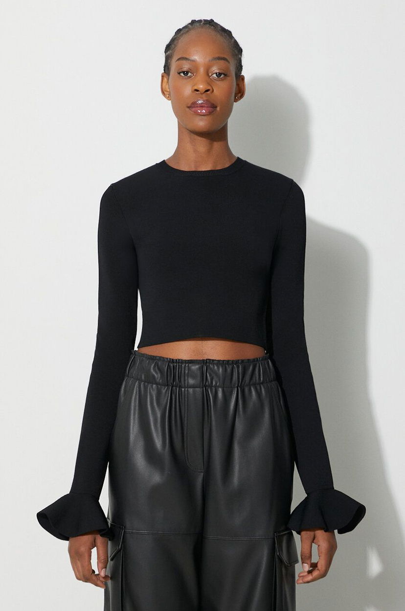 Кроп-топи JW Anderson Long Sleeve Crop Top чорний | KW0949.YN0219