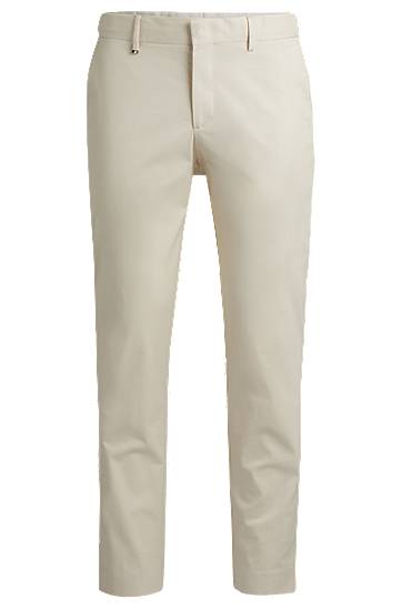 Штани BOSS Slim-Fit Stretch Cotton Trousers бежевий | 50521043