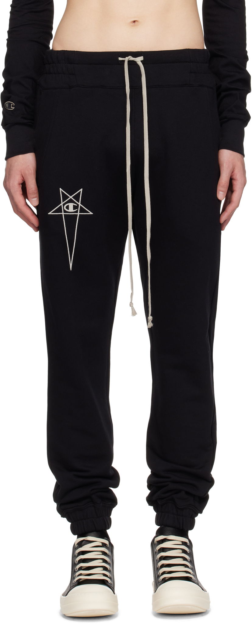 Спортивні штани Rick Owens Rick Owens Champion Edition Joggers чорний | CM01E1685 CHFE FELPA