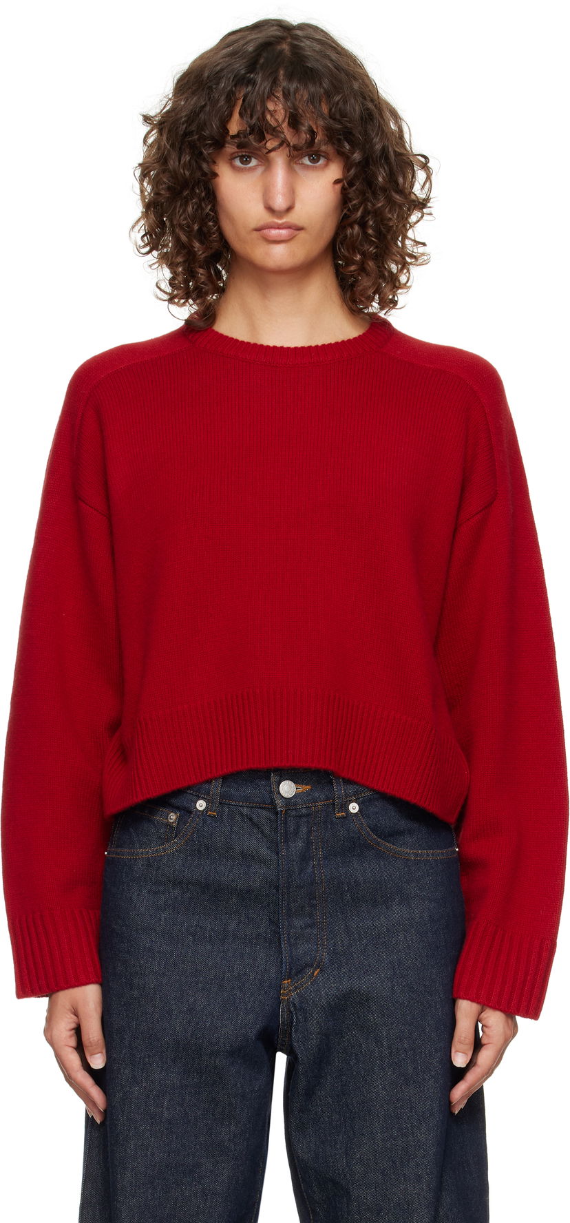 Cветр Loulou de Saison Loulou de Saison Bruzzi LDS Boxy Cashmere Sweater Червоний | BRUZZI LDS