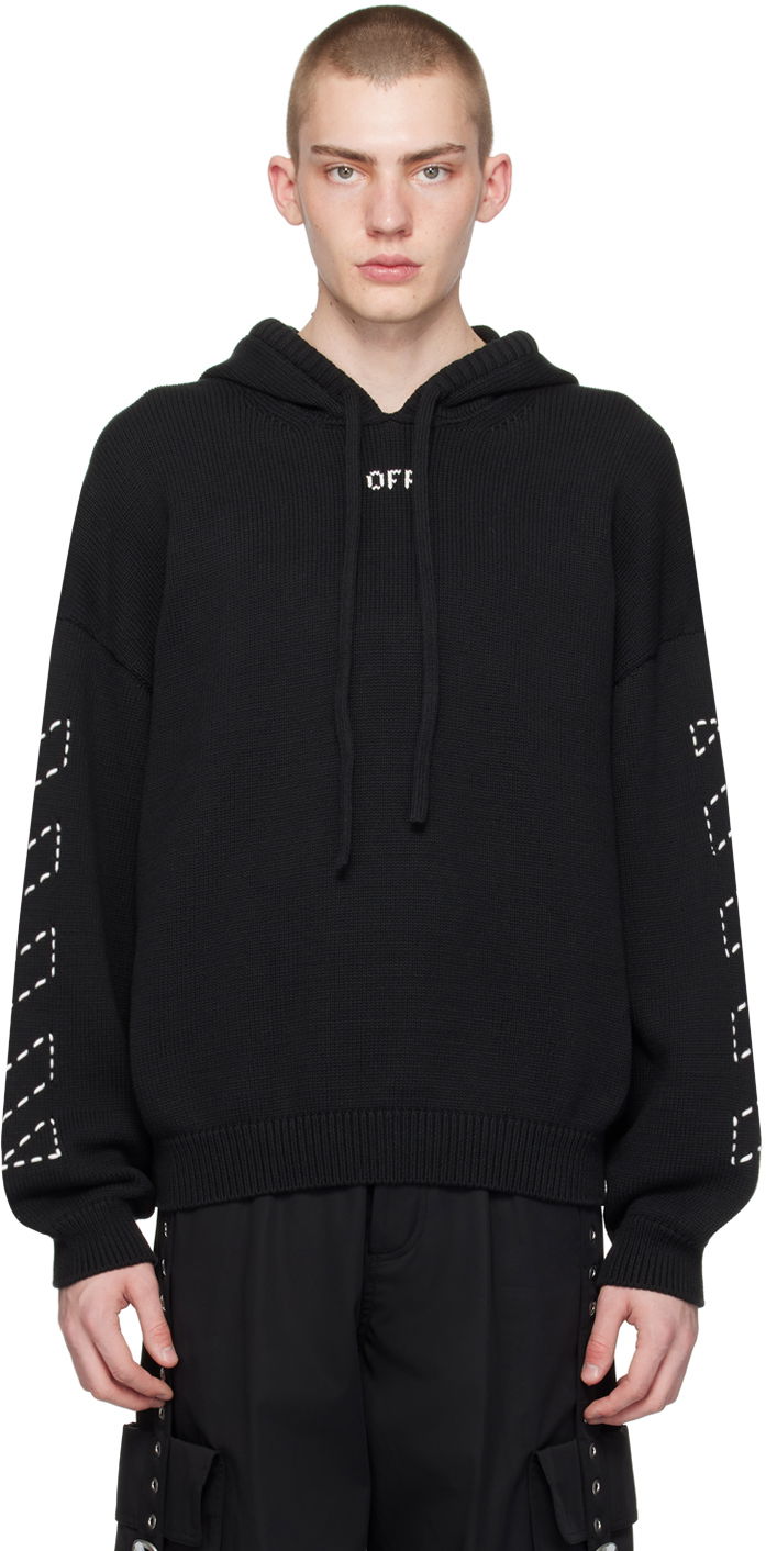 Світшоти Off-White Black Stitch Arr Hoodie чорний | OMHU024C99KNI0011061