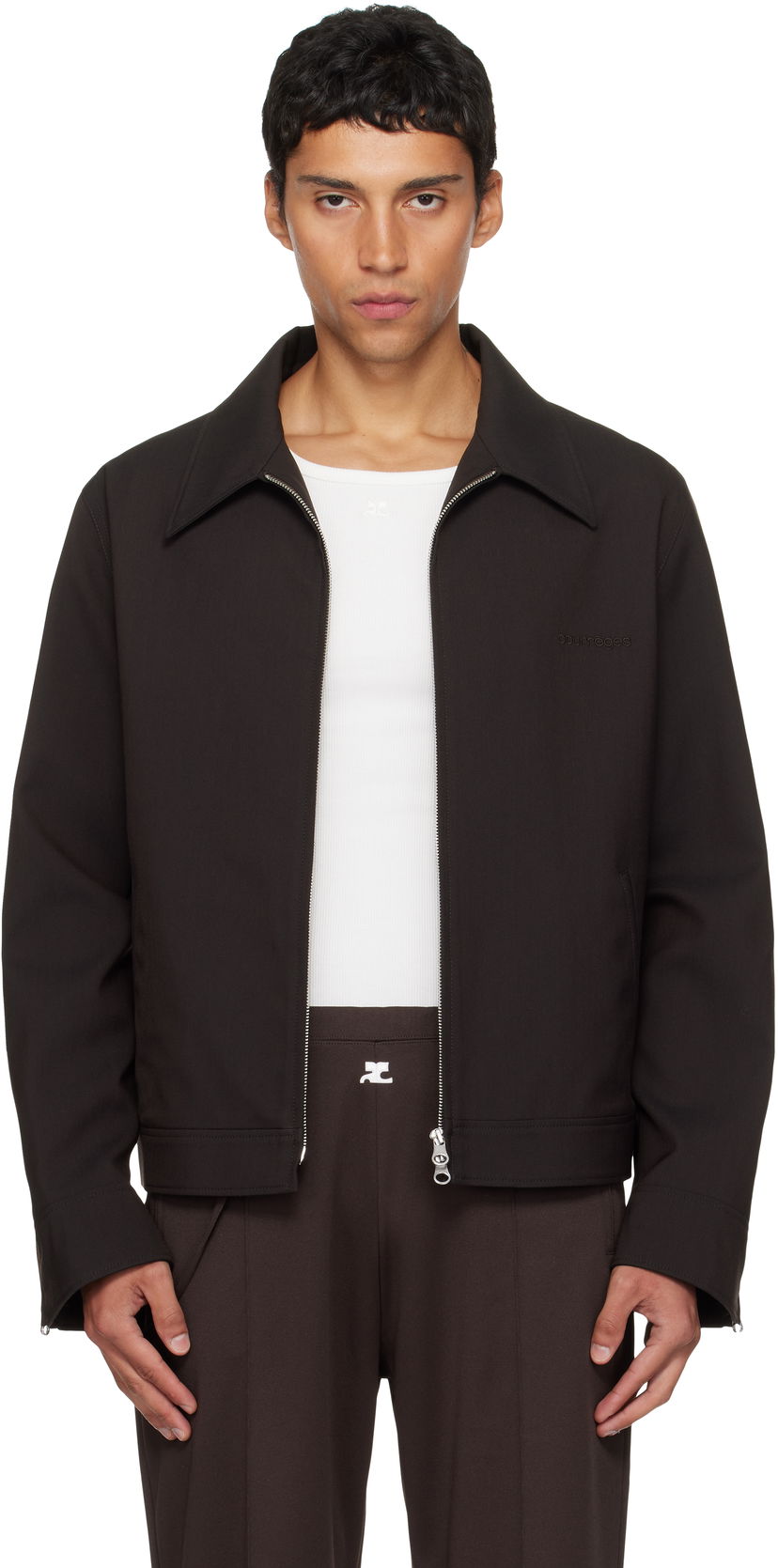Куртка Courrèges Courrèges Embroidered Zipped Twill Jacket чорний | 325CBL307PL0222