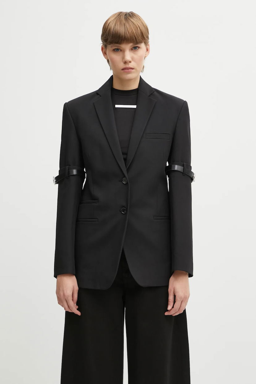 Куртка Coperni Coperni Logo Belted Blazer чорний | COPV37F3004