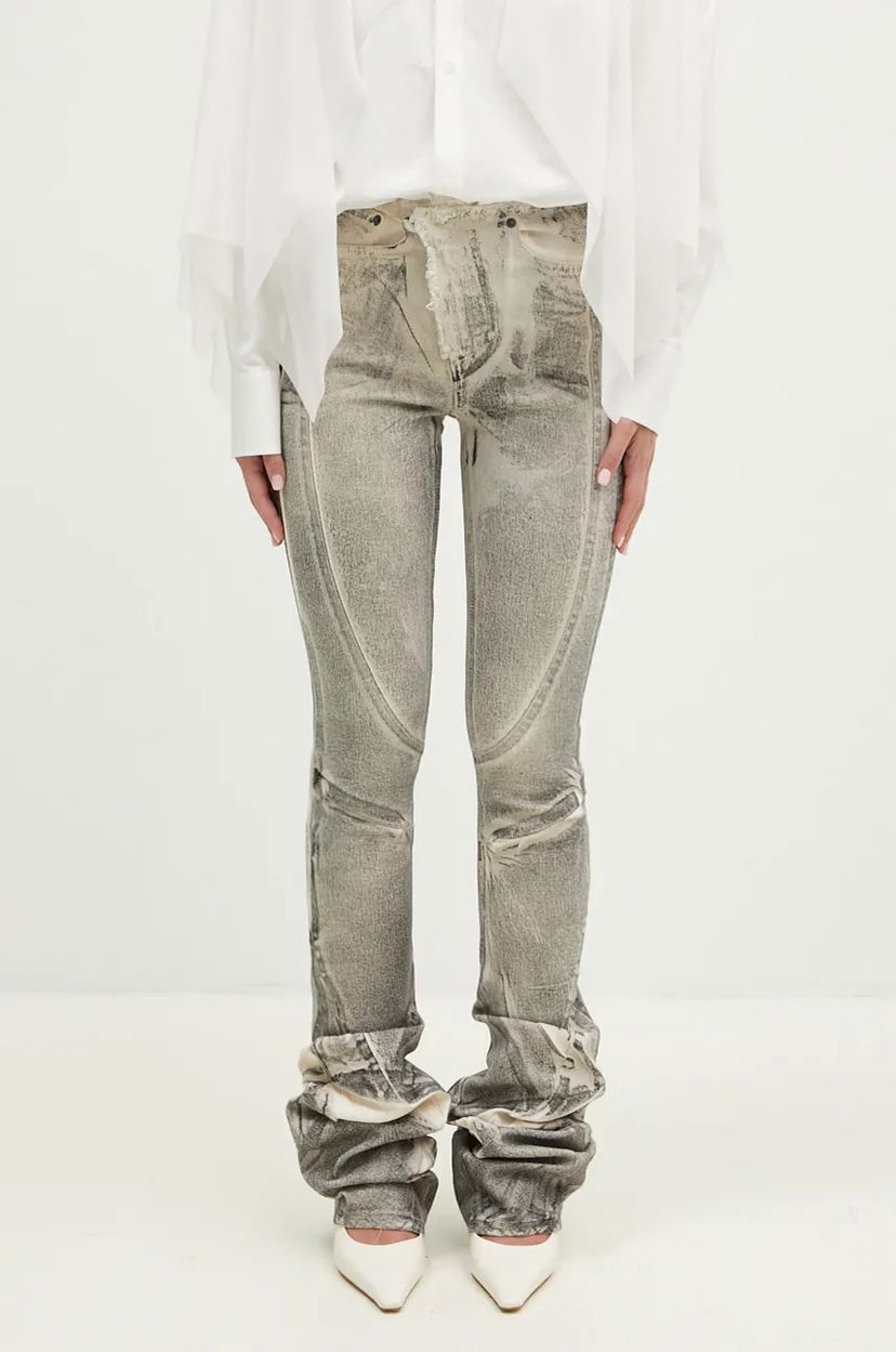 Джинси Ottolinger Ottolinger Raw-Edge Drape Denim Pants, High Waist Сірий | 1170804921