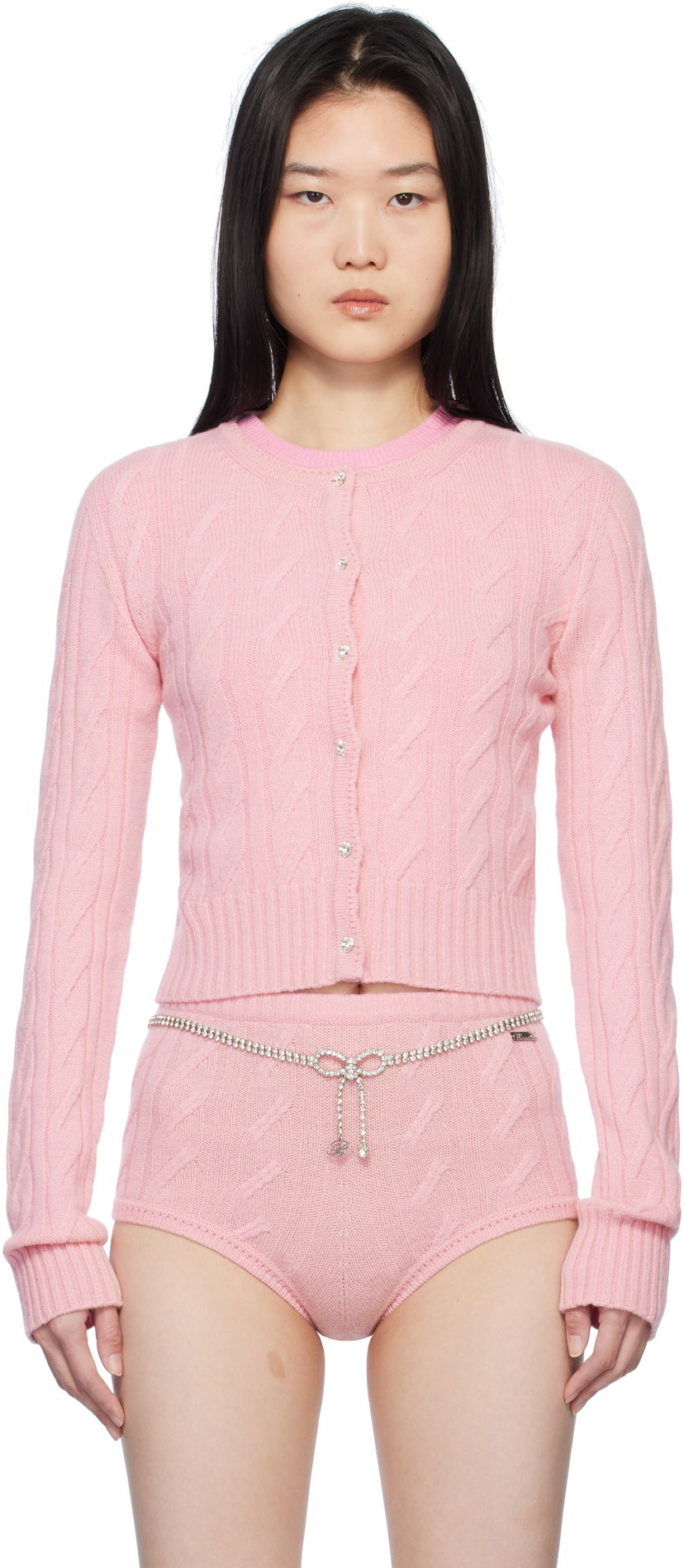 Cветр Blumarine Blumarine Wool & Cashmere Knit Cardigan Рожевий | P522M570A