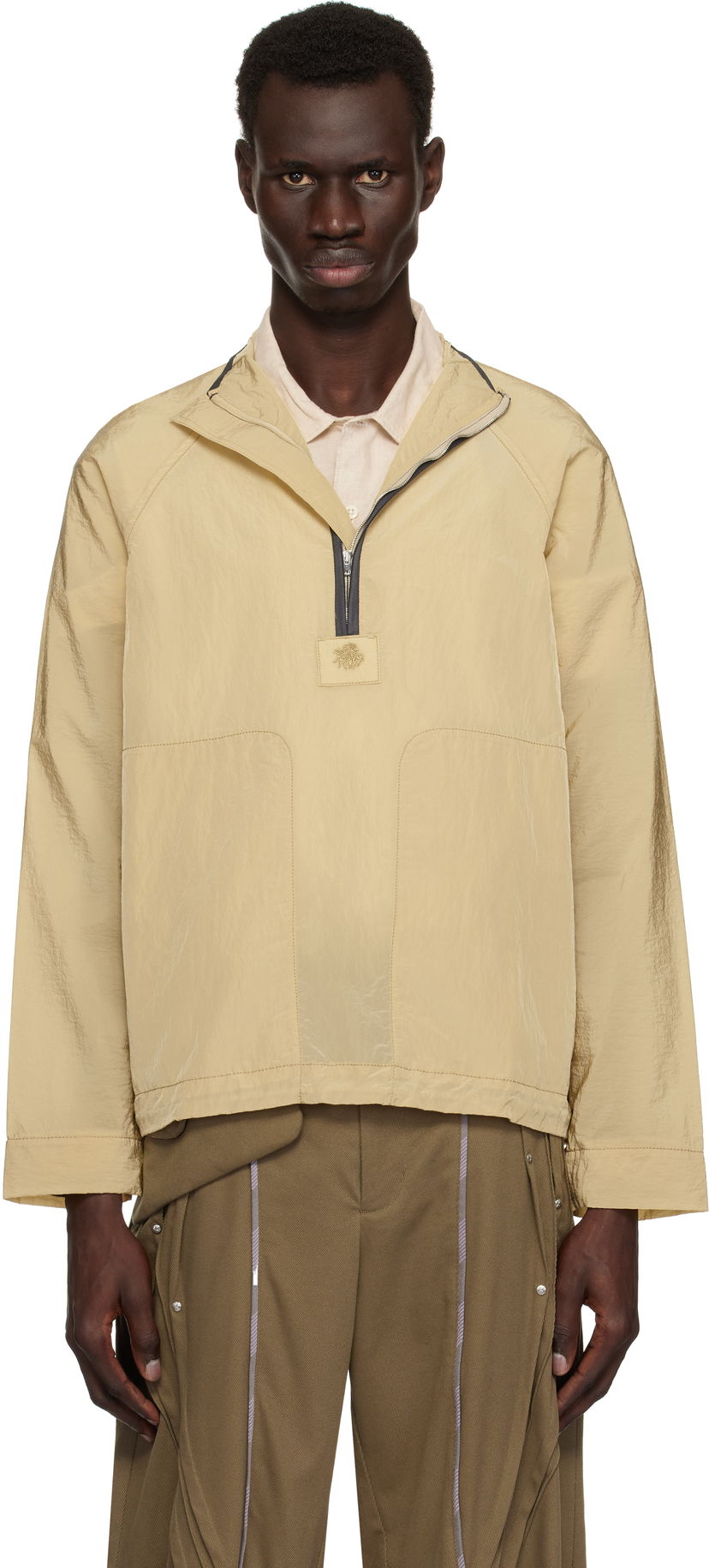 Вітровка Ranra RANRA Ganga Shiny Nylon Track Jacket бежевий | AMSS25TR01562