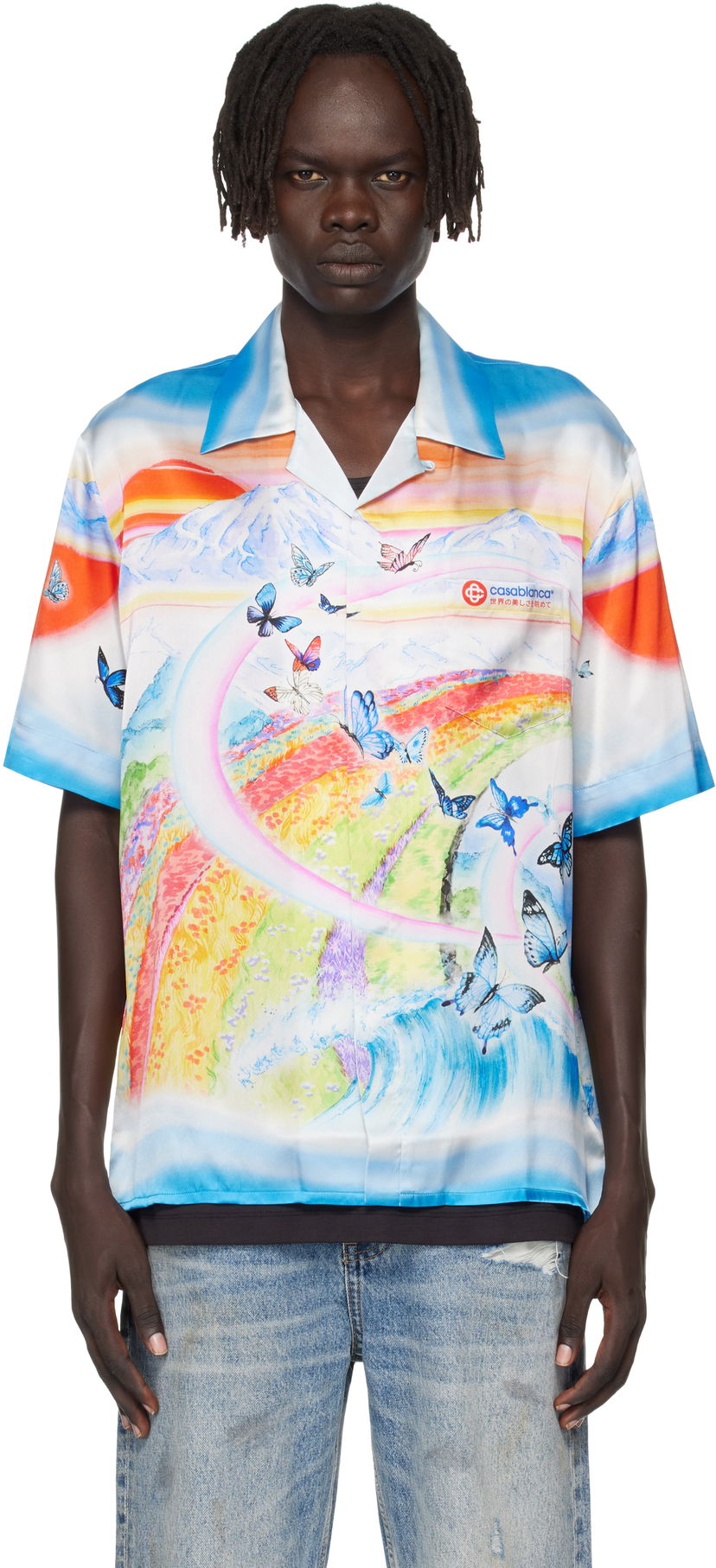 Сорочка Casablanca Casablanca Silk Butterfly Print Shirt Різнокольоровий | MPF25-SH-003-02