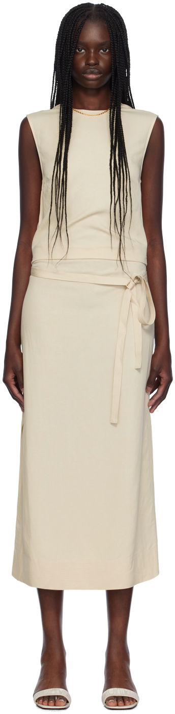 плаття TOTEME TOTEME Fluid Tie-Waist Maxi Dress бежевий | 243-WRD0124-FB0193