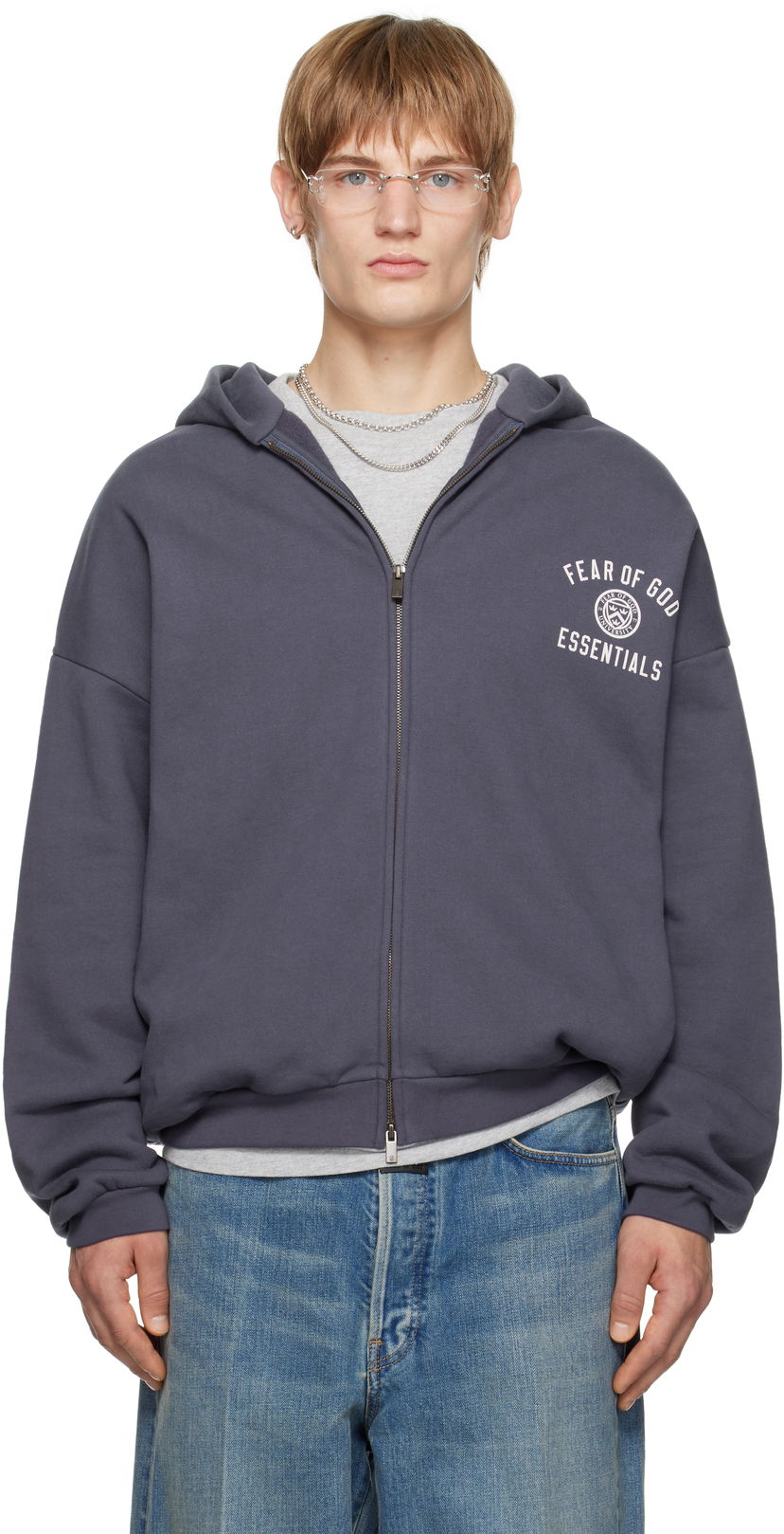 Світшоти Fear of God Fear of God ESSENTIALS Heavy Fleece Full Zip-Up Hoodie Сірий | 192HO246244F
